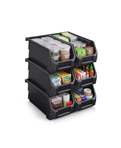 Sorbus Large Open Front Stackable Kitchen Storage Bin - Pantry and Cabinet Organizer