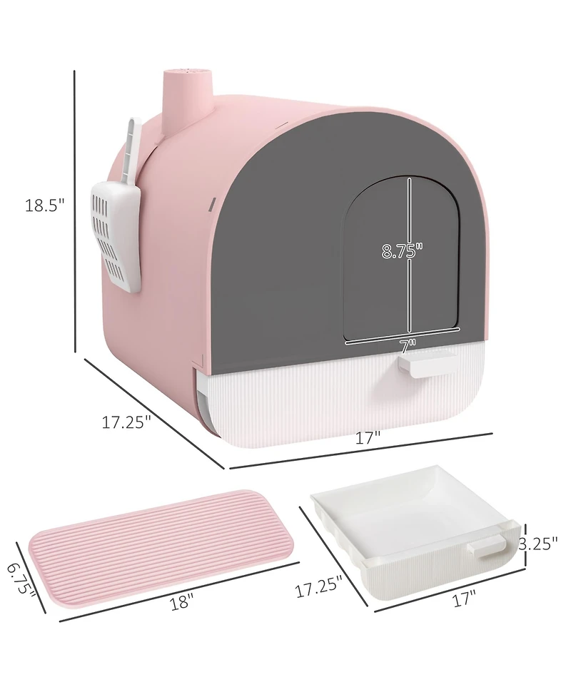Ruie Covered Cat Litter Box with Lid Scoop and Air Filter