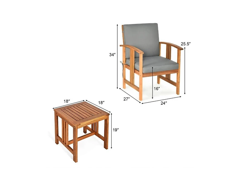 Mondawe 3 Solid Wood Outdoor Patio Sofa Furniture Set