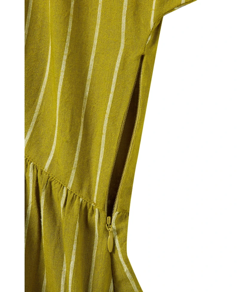 Celtic & Co. Women's V-Neck Gathered-Waist Striped Midi Dress