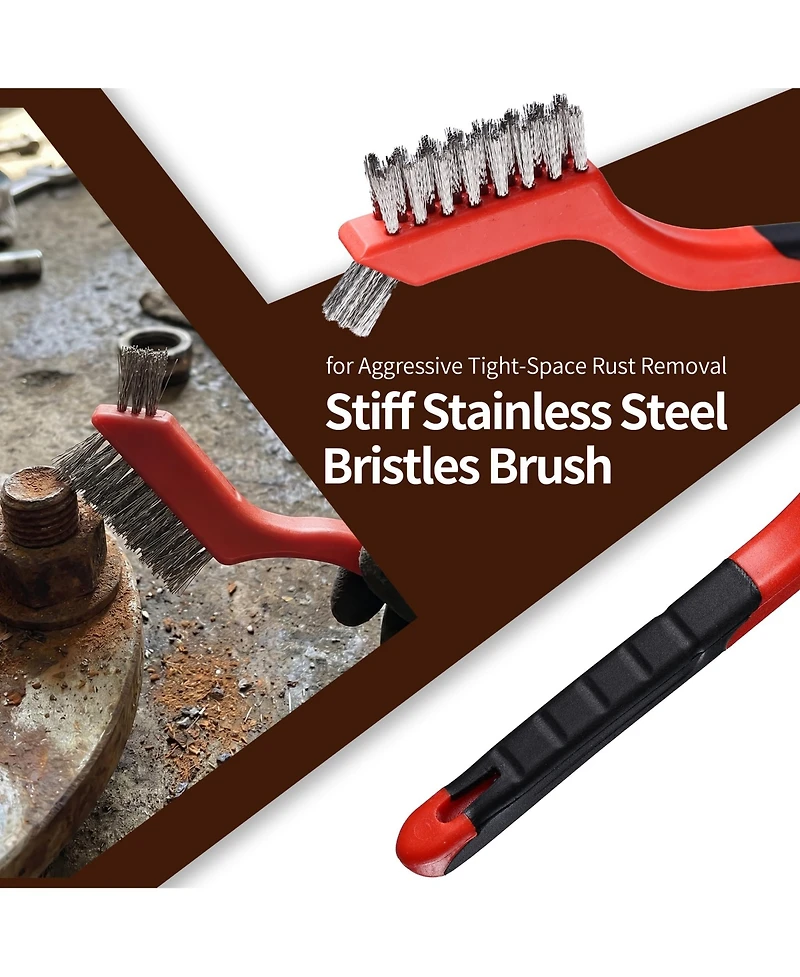 Xdovet Wire Brush Set Stainless Steel Nylon Bristles Scrapers
