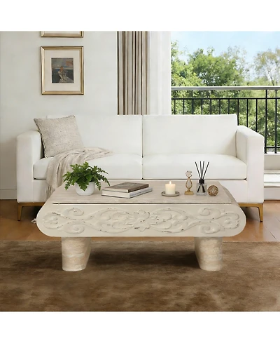 Clihome Modern Mdf Wooden Lift Top Side Table with Hidden Storage, Open Shelf and Drawers Coffee Table