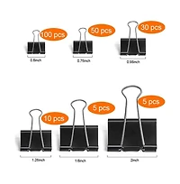Danrong Assorted Sizes Binder Clips Coated Steel For Office Home School