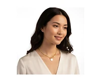 Rachel Glauber 14K Gold Plated Mother Of Pearl Toggle Chain Necklace
