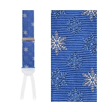 Trafalgar Men's Let It Snow Novelty Snowflake Silk Formal End Suspenders