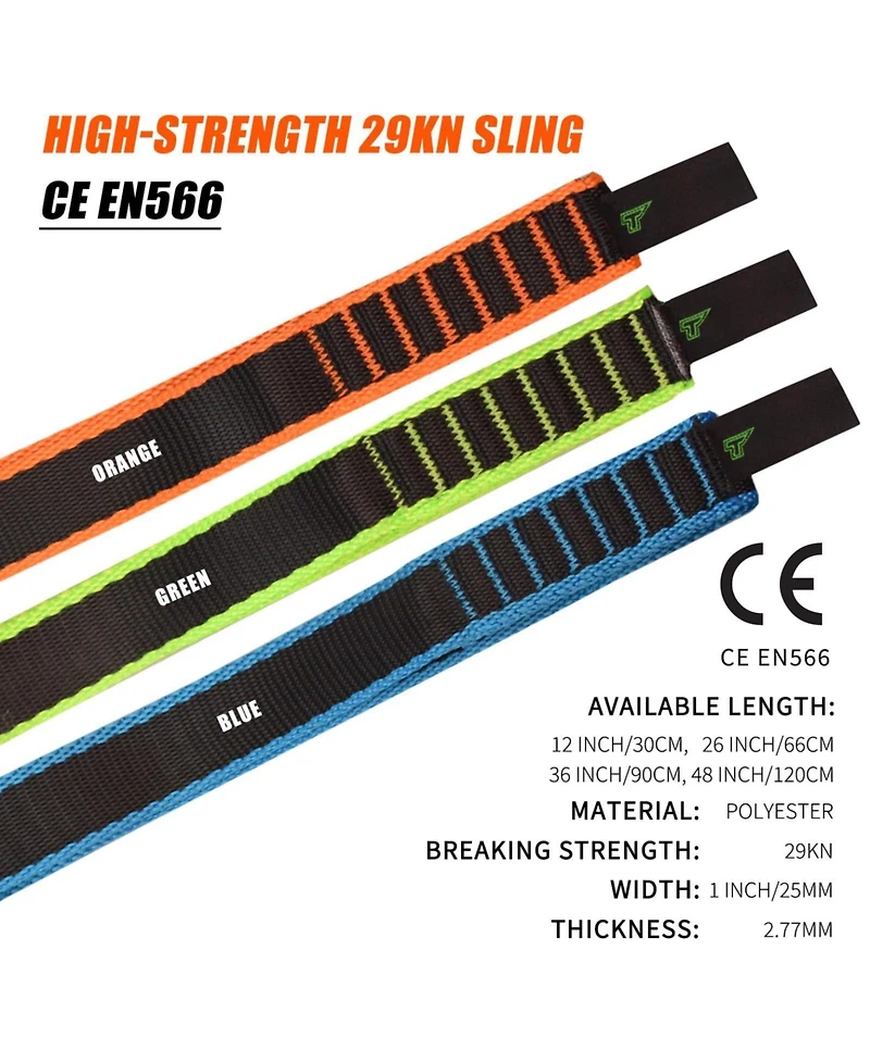 Piscifun 25mm Climbing Sling Runner 29kn Ce Tubular Webbing Heavy Duty Multi Purpose Safety Gear