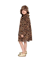 Deux par Little and Big Girl (6-14) Faux Fur Long Coat Leopard Print