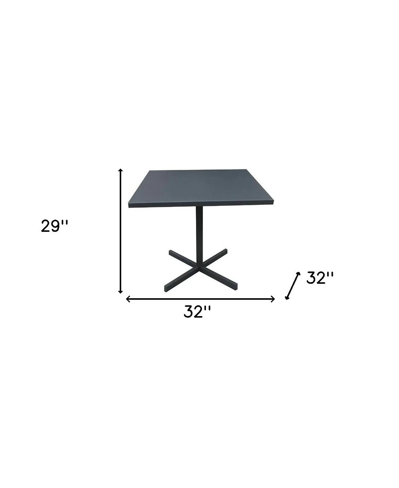 HomeRoots 32" Square Aluminum Pedestal Base Dining Table