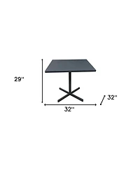 HomeRoots 32" Square Aluminum Pedestal Base Dining Table