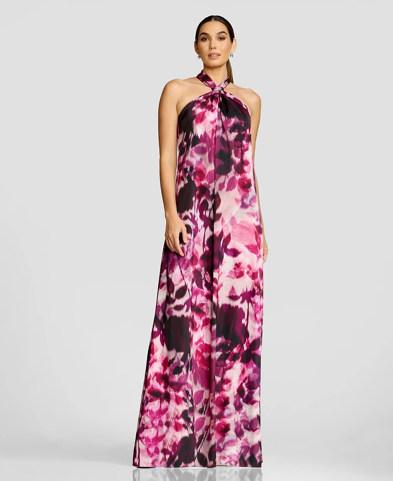 Dress the Population Women's Gathered Halter Neck Maxi