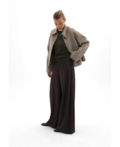 Hush Women's Revyn Pinstripe Wide-Leg Pull-On Trousers
