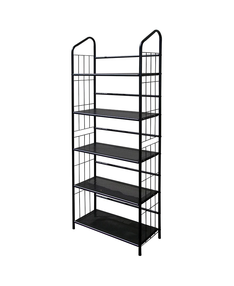HomeRoots Metal Five Tier Bookcase
