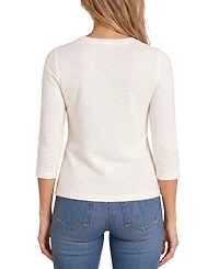 Liverpool Los Angeles Women's 3/4-Sleeve Crewneck Knit Top