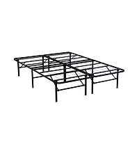 Lucky One Queen Size Steel Platform Bed Frame with Under-Bed Storage, Heavy Duty Metal Slats, Noise-Free, No Box Spring Needed