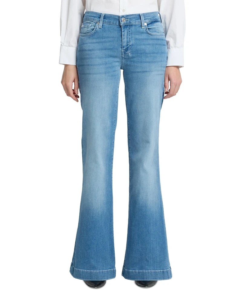 7 For All Mankind Women's Dojo Tailorless Mid-Rise Flare Jeans