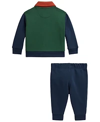 Polo Ralph Lauren Baby Boys' Long-Sleeve Sportsman Fleece Jacket and Pants, 2-Piece Set