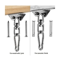 Piscifun 360 Rotate Heavy Duty 1000 Lb Stainless Steel Hammock Hanging Kit Indoor Outdoor