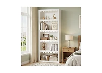 Tribesigns 70" Bookcase, Modern 5-Tier Bookshelf Storage Organizer with Scalloped Edges