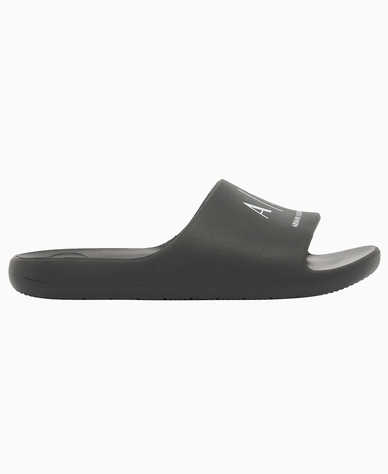 A|X Armani Exchange Men's Corporate Logo Bubble Slide Sandals