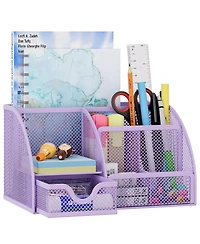 Danrong Mesh Desk Organizer 6 Compartments Pull Out Drawer Office School Dorm Storage