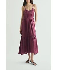 Scalpers Women's Braided Straps Maxi Scoop-Neck Dress