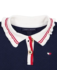 Tommy Hilfiger Girls' 2T-6X Ruffled Collared Top and Skirt, 2-Piece Set
