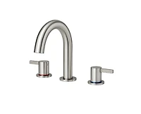 Busdays 8 Inch Widespread Lavatory Faucet 2 Handle 3 Hole 360 Spout Vanity with Pop Up Drain Brushed Nickel