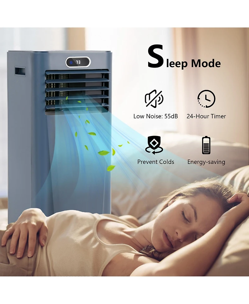 Gymax 8000 Btu 3-in-1 Portable Air Conditioner Ashrae Ac Unit Cooler with 24H Timer