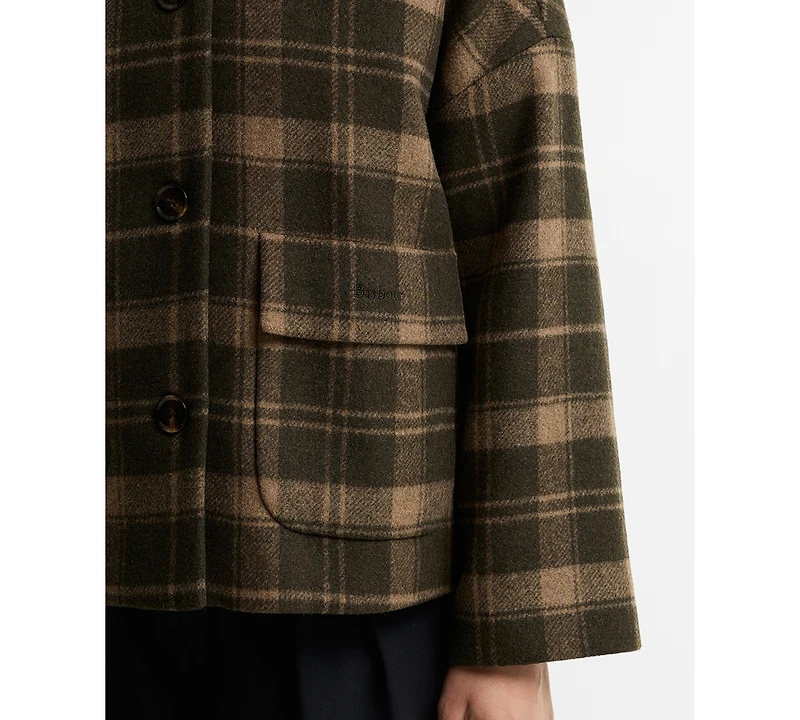 Barbour Women's Myla Check Wool-Blend Lined Coat
