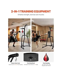 Sevorley 2-in-1 Adjustable Punching Bag and Speed Bag Stand, Steel, Holds 140 lbs