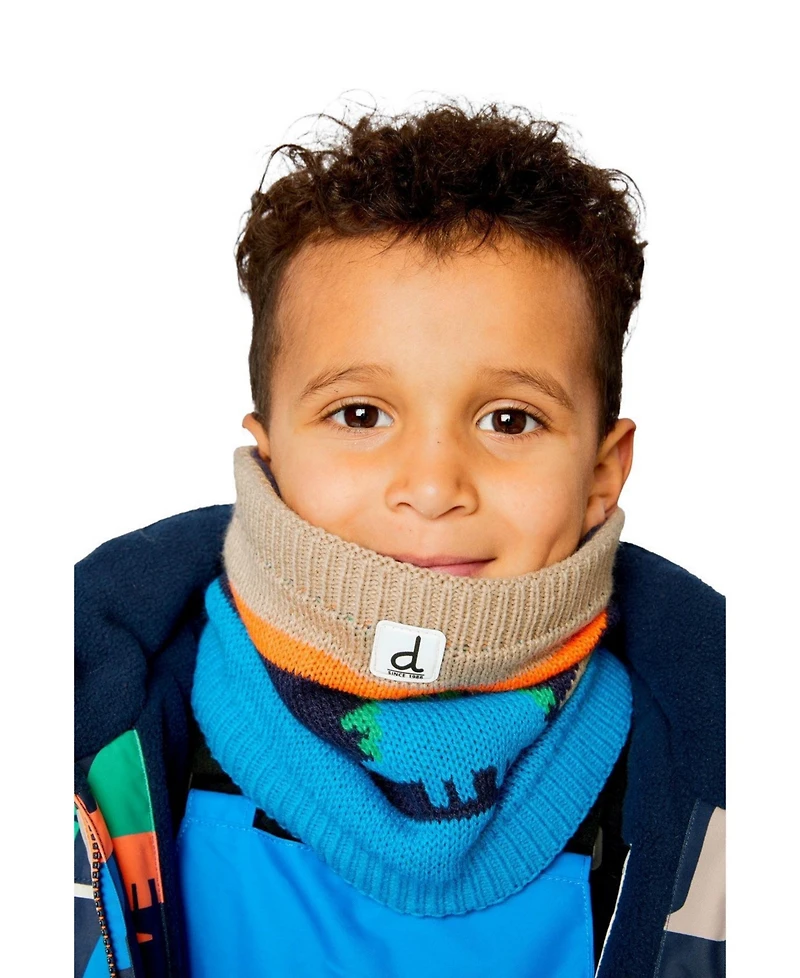 Deux par Deux Toddler Boy (2-4) Winter Knit Neckwarmer Dinosaur Print