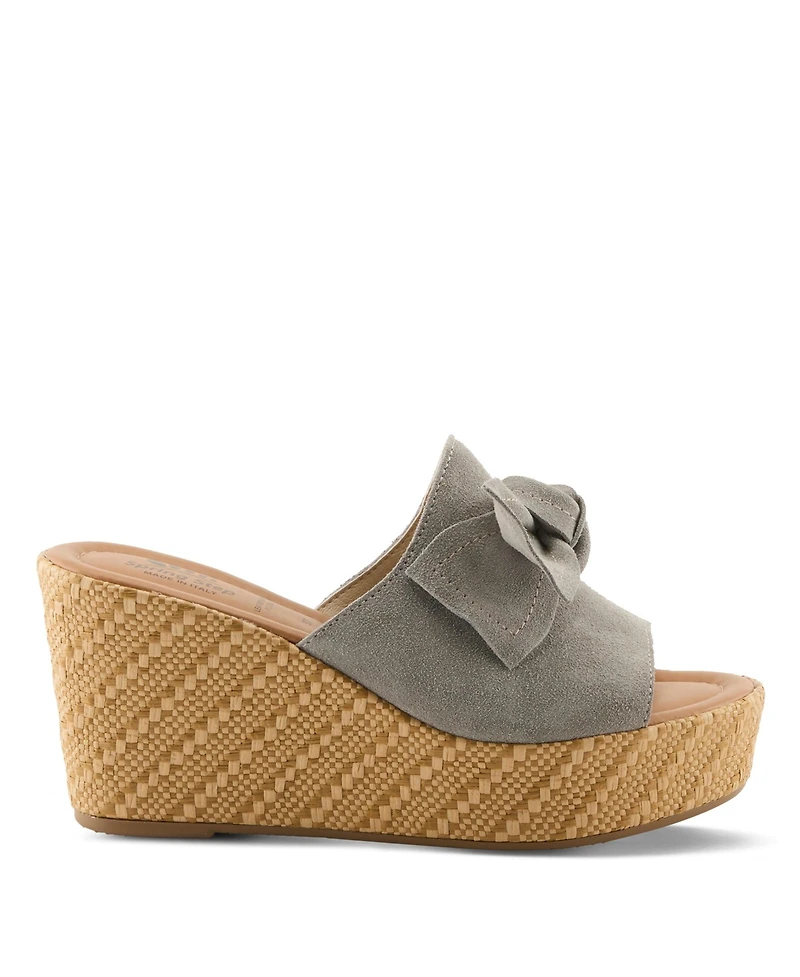 Spring Step Ellyn-Woven Women's Wedge with Suede Upper