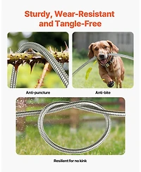 Vevor 150ft Metal Garden Hose Stainless Steel Water Hose Lightweight No Kink