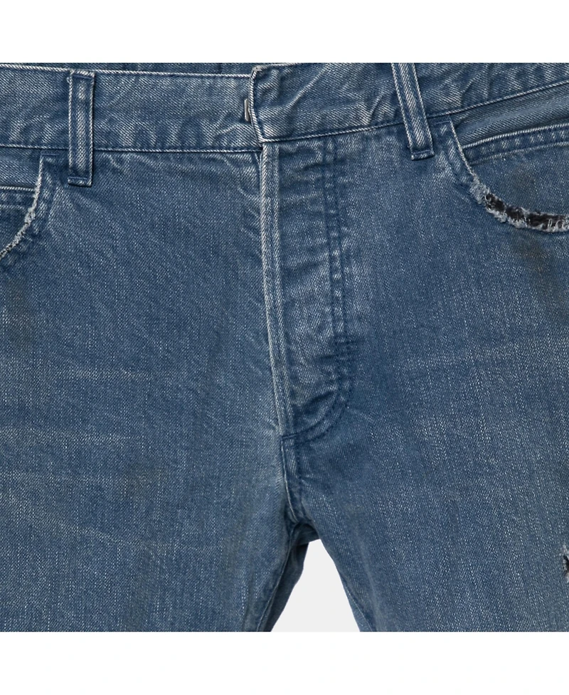 Pre-Owned Balmain Men's Distressed Denim Frayed Edged Shorts