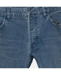Pre-Owned Balmain Men's Distressed Denim Frayed Edged Shorts