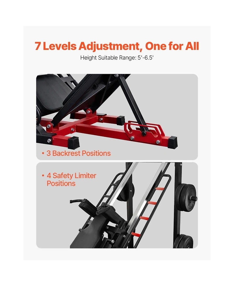 Sevorley Leg Press Hack Squat Machine, Adjustable Leg Press Combo for Home Gym Lower Body Training