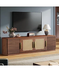 Tribesigns 70.9" Tv Stand for TVs Up to 80, Mid Century Modern Entertainment Center with 6-Tier Storage Shelf