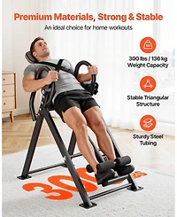 Sevorley Heavy Duty Inversion Table, 300 lb Capacity Foldable Back Stretcher for Spinal Decompression