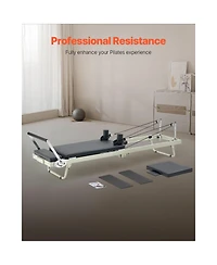 Sevorley Foldable Pilates Reformer with Dual Spring and Cord Resistance, 400 lb Capacity