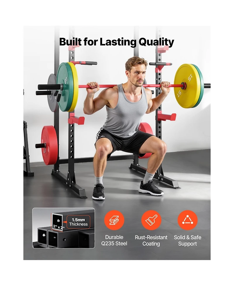 Sevorley Power Cage Rack with J-Hooks and Pull-Up Bar for Home Gym