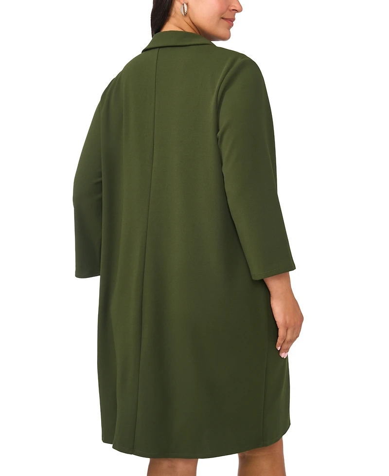 Msk Plus Collared Neck Shift Dress