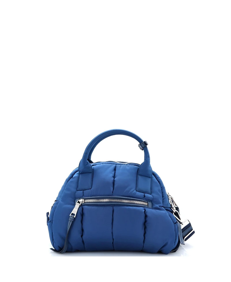 Pre-Owned Prada Medium Bomber Convertible Bowler Bag Tessuto