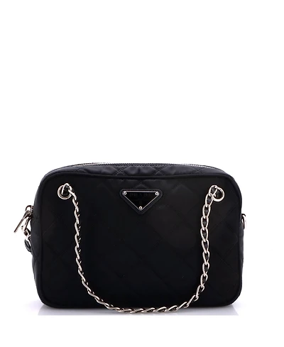 Pre-Owned Prada Small Camera Bag Quilted Tessuto
