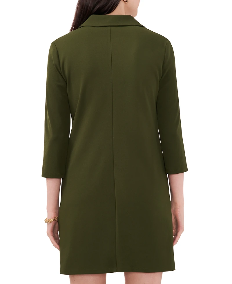 Msk Petite Collared Neck Scuba Crepe Shift Dress