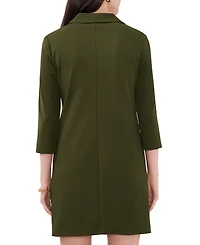 Msk Petite Collared Neck Scuba Crepe Shift Dress