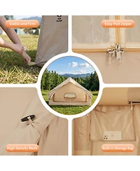 gaomon Large 6-square-meter inflatable camping tent, portable Oxford fabric tent air cushion with mesh screens, fits 2–6 people