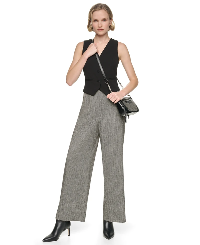 Dkny Women's Sleeveless V-Neck Wide-Leg Jumpsuit