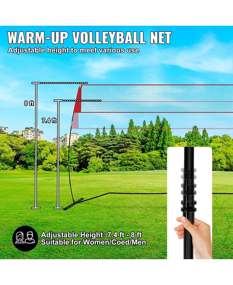 Sevorley Freestanding Volleyball Training Net with Adjustable Height, 14 Feet
