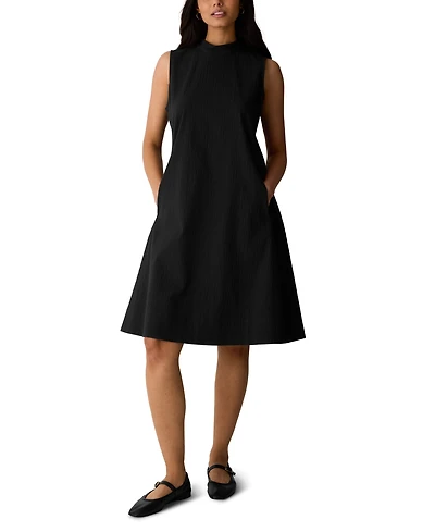 Eileen Fisher Petite Mock-Neck Sleeveless A-Line Dress