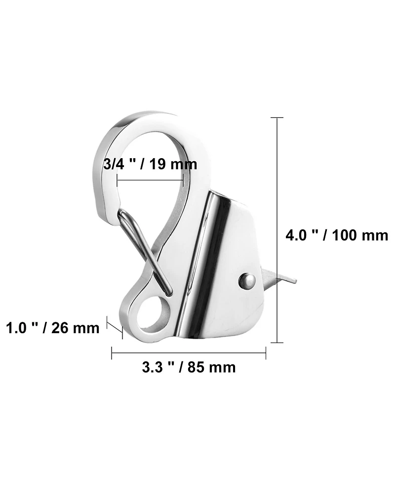 Sevorley Stainless Steel Boat Anchor Hook, Knotless Slide Anchor with Quick Release for 3/8 to 5/8 in Rope, Holds 3700 lb